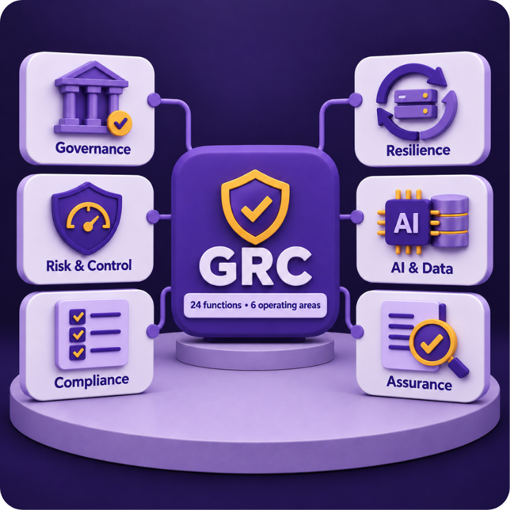 GRC Operating Areas for Modern Enterprises - 24 functions across 6 operating areas